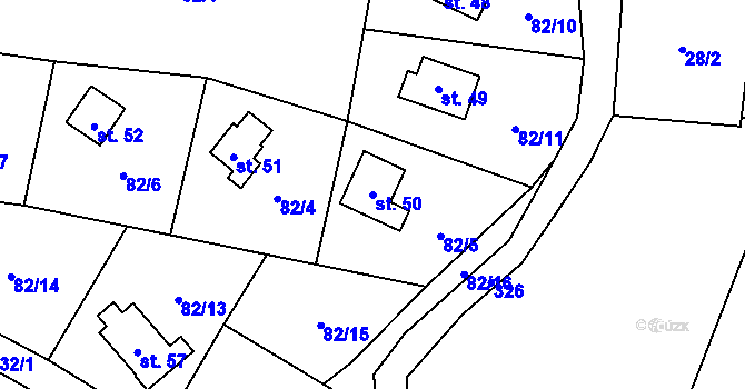 Parcela st. 50 v KÚ Skály u Teplic nad Metují, Katastrální mapa