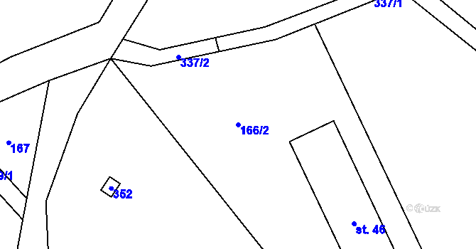 Parcela st. 166/2 v KÚ Skály u Teplic nad Metují, Katastrální mapa