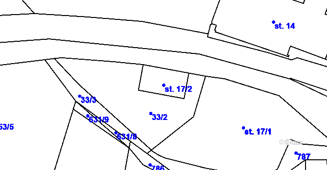 Parcela st. 17/2 v KÚ Teplice nad Metují, Katastrální mapa
