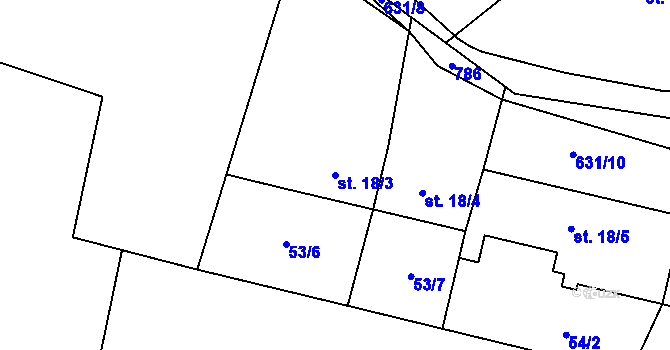 Parcela st. 18/3 v KÚ Teplice nad Metují, Katastrální mapa