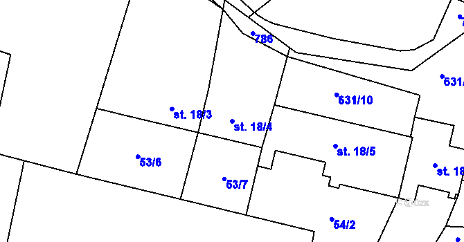 Parcela st. 18/4 v KÚ Teplice nad Metují, Katastrální mapa
