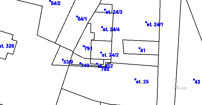 Parcela st. 24/2 v KÚ Teplice nad Metují, Katastrální mapa