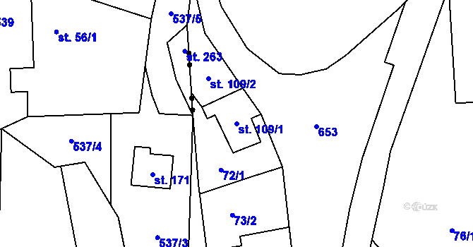 Parcela st. 109/1 v KÚ Teplice nad Metují, Katastrální mapa