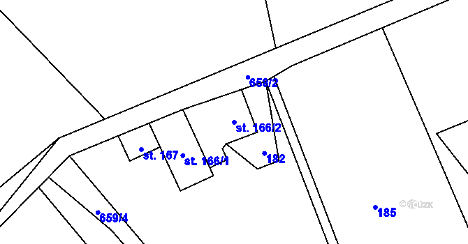 Parcela st. 166/2 v KÚ Teplice nad Metují, Katastrální mapa