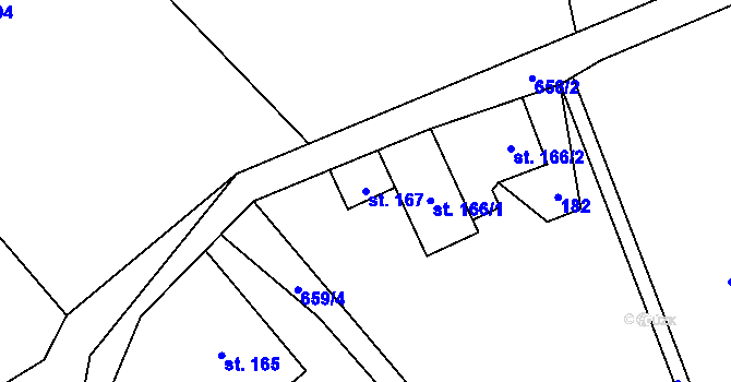 Parcela st. 167 v KÚ Teplice nad Metují, Katastrální mapa