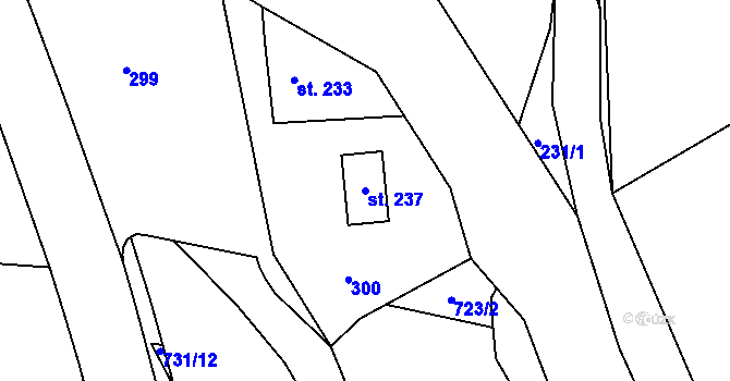 Parcela st. 237 v KÚ Teplice nad Metují, Katastrální mapa