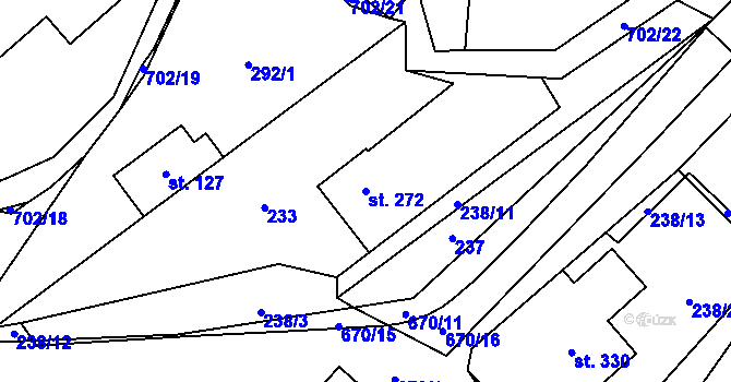 Parcela st. 272 v KÚ Teplice nad Metují, Katastrální mapa