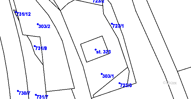 Parcela st. 323 v KÚ Teplice nad Metují, Katastrální mapa