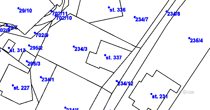 Parcela st. 337 v KÚ Teplice nad Metují, Katastrální mapa