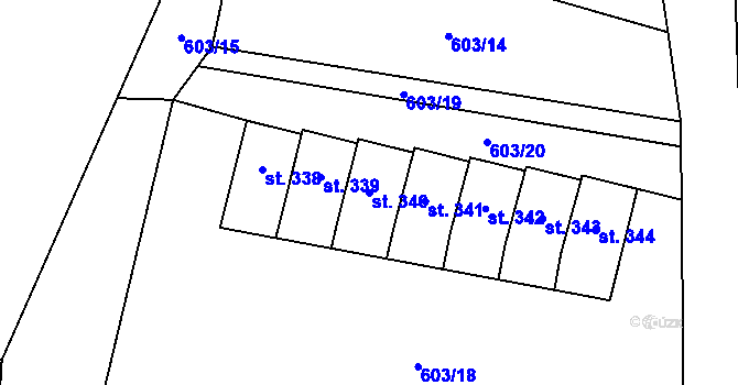Parcela st. 340 v KÚ Teplice nad Metují, Katastrální mapa