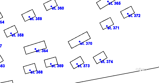 Parcela st. 370 v KÚ Teplice nad Metují, Katastrální mapa