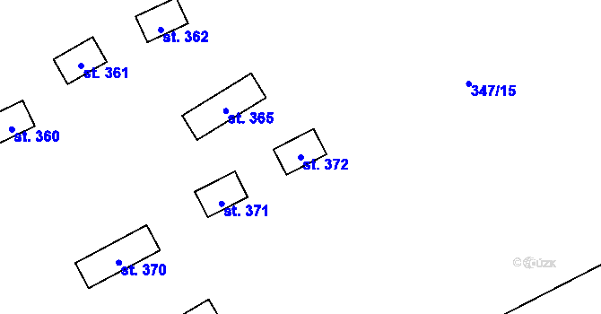 Parcela st. 372 v KÚ Teplice nad Metují, Katastrální mapa