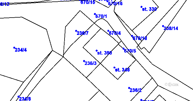 Parcela st. 390 v KÚ Teplice nad Metují, Katastrální mapa