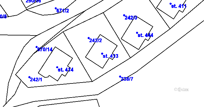 Parcela st. 413 v KÚ Teplice nad Metují, Katastrální mapa