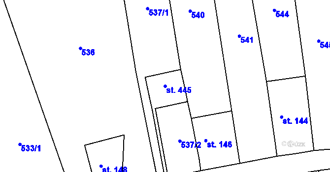 Parcela st. 445 v KÚ Teplice nad Metují, Katastrální mapa