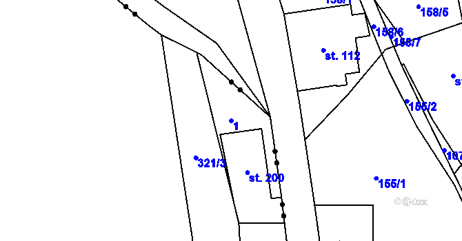 Parcela st. 1 v KÚ Teplice nad Metují, Katastrální mapa