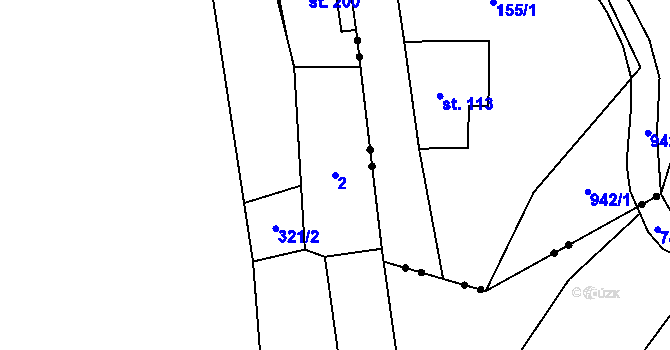 Parcela st. 2 v KÚ Teplice nad Metují, Katastrální mapa