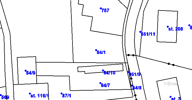 Parcela st. 84/1 v KÚ Teplice nad Metují, Katastrální mapa
