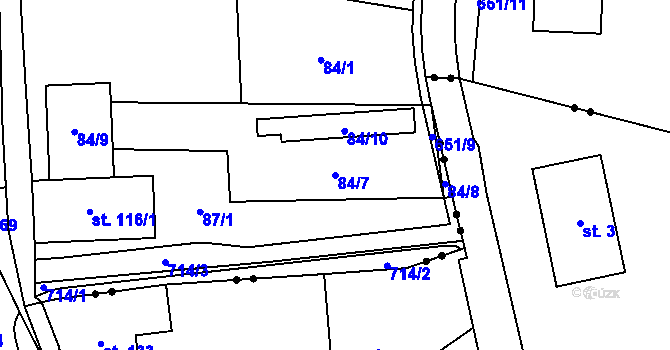 Parcela st. 84/7 v KÚ Teplice nad Metují, Katastrální mapa