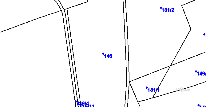 Parcela st. 146 v KÚ Teplice nad Metují, Katastrální mapa