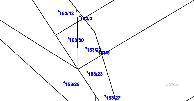 Parcela st. 153/5 v KÚ Teplice nad Metují, Katastrální mapa