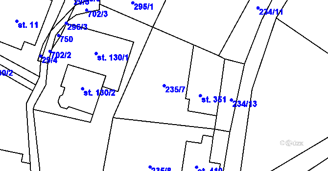 Parcela st. 235/7 v KÚ Teplice nad Metují, Katastrální mapa