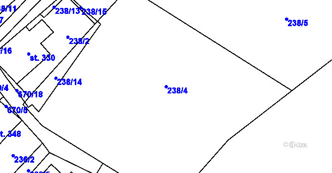 Parcela st. 238/4 v KÚ Teplice nad Metují, Katastrální mapa
