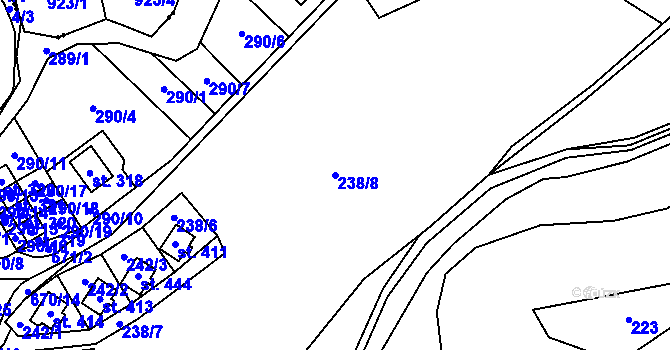 Parcela st. 238/8 v KÚ Teplice nad Metují, Katastrální mapa