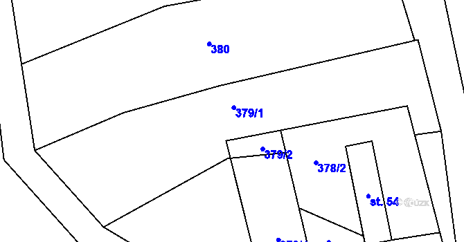 Parcela st. 379 v KÚ Teplice nad Metují, Katastrální mapa