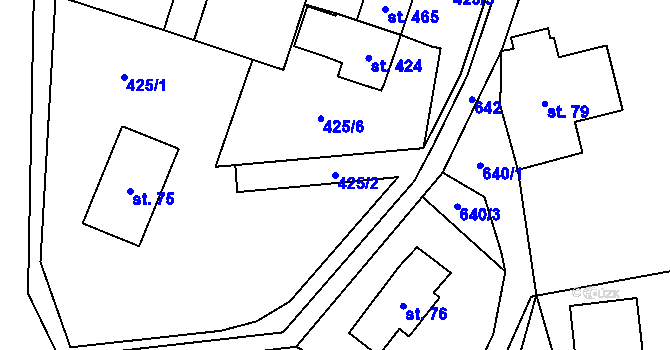 Parcela st. 425/2 v KÚ Teplice nad Metují, Katastrální mapa