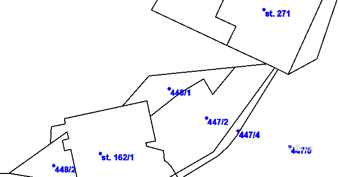 Parcela st. 448/1 v KÚ Teplice nad Metují, Katastrální mapa