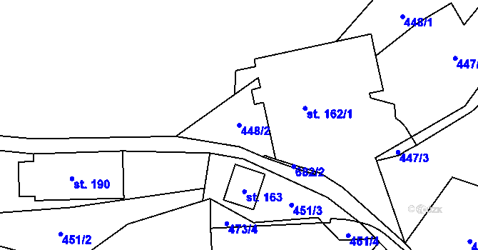 Parcela st. 448/2 v KÚ Teplice nad Metují, Katastrální mapa