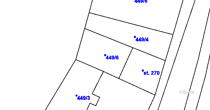 Parcela st. 449/6 v KÚ Teplice nad Metují, Katastrální mapa