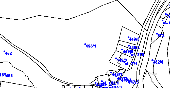 Parcela st. 453/1 v KÚ Teplice nad Metují, Katastrální mapa
