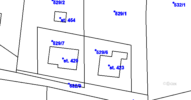 Parcela st. 529/6 v KÚ Teplice nad Metují, Katastrální mapa