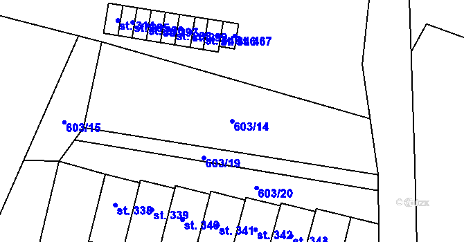 Parcela st. 603/14 v KÚ Teplice nad Metují, Katastrální mapa