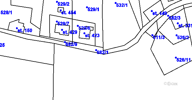 Parcela st. 682/1 v KÚ Teplice nad Metují, Katastrální mapa