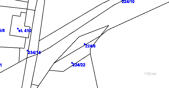 Parcela st. 224/6 v KÚ Teplice nad Metují, Katastrální mapa