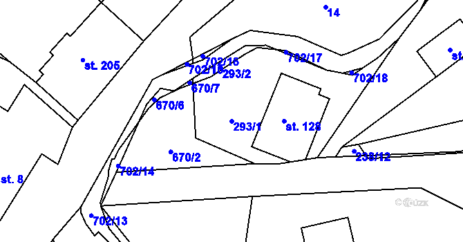 Parcela st. 293/1 v KÚ Teplice nad Metují, Katastrální mapa