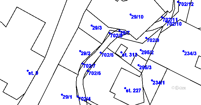 Parcela st. 702/5 v KÚ Teplice nad Metují, Katastrální mapa