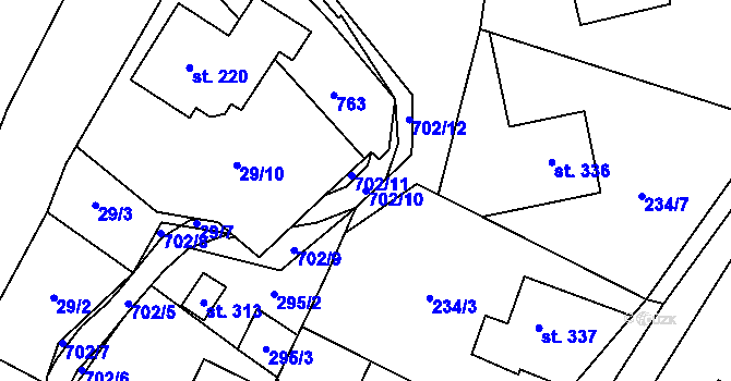 Parcela st. 702/10 v KÚ Teplice nad Metují, Katastrální mapa