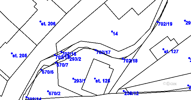 Parcela st. 702/17 v KÚ Teplice nad Metují, Katastrální mapa