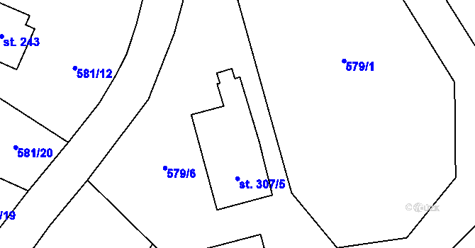 Parcela st. 307/4 v KÚ Teplice nad Metují, Katastrální mapa