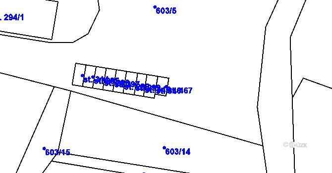 Parcela st. 467 v KÚ Teplice nad Metují, Katastrální mapa