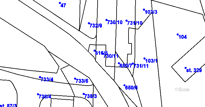 Parcela st. 730/11 v KÚ Teplice nad Metují, Katastrální mapa