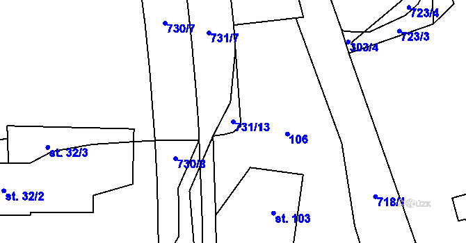 Parcela st. 731/13 v KÚ Teplice nad Metují, Katastrální mapa