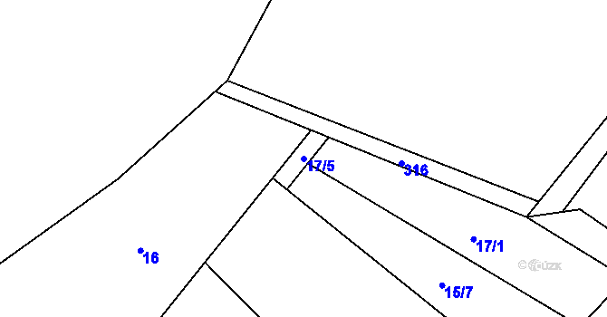 Parcela st. 17/5 v KÚ Teplice nad Metují, Katastrální mapa
