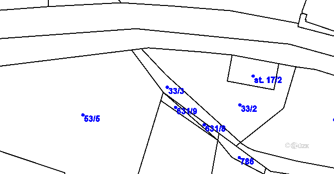 Parcela st. 33/3 v KÚ Teplice nad Metují, Katastrální mapa