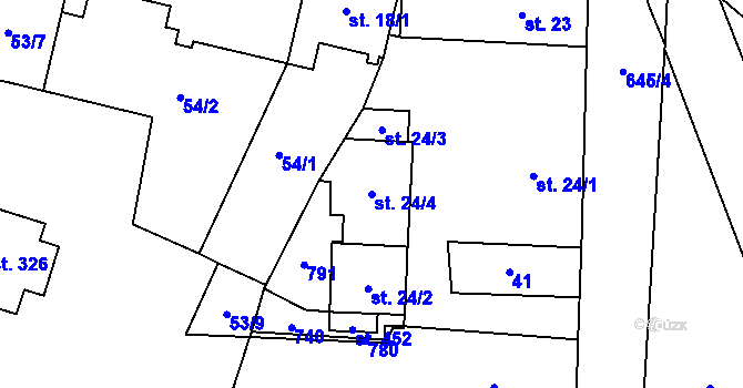 Parcela st. 24/4 v KÚ Teplice nad Metují, Katastrální mapa