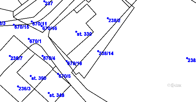 Parcela st. 238/14 v KÚ Teplice nad Metují, Katastrální mapa